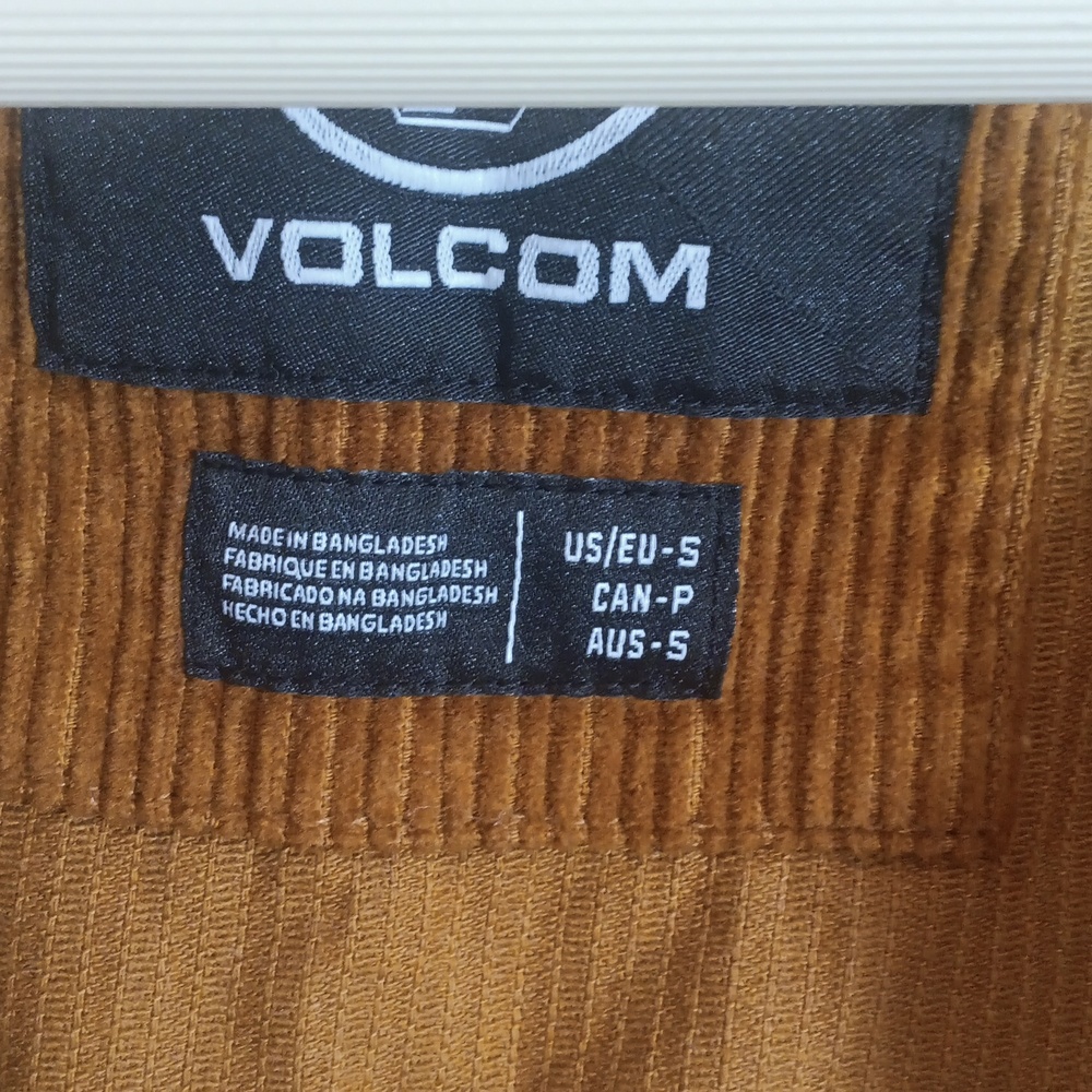 Volcom Men's Corduroy Bomber Jacket with White Sherpa Collar - Picture 2 of 4